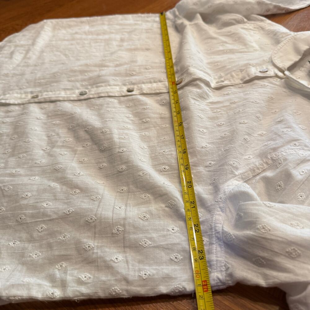 Wrap LONDON White Cotton Broderie Anglaise Blouse Peter Pan Collar US 12 UK 16 - Picture 7 of 7